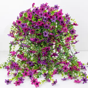 6-Pack Outdoor Artificial Hanging Six Ear Orchid Flowers, Bright Long-Lasting Colors, Indoor & Outdoor Decoration, Perfect for Gardens & Window Sills, Decorative Artificial Flowers