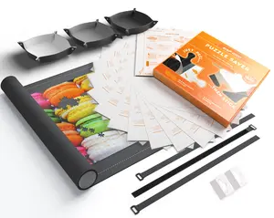 Gift Bundle of 2: 24-Pack Puzzle Glue Sheets & Roll Up Puzzle Mat 1500 pcs
