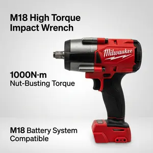Milwaukee M18 FMTIWF12 18V Cordless Brushless Impact Wrench, with Multi-Tool & Charger, Offers 1000Nm Torque for Garage/Auto/Truck Repair