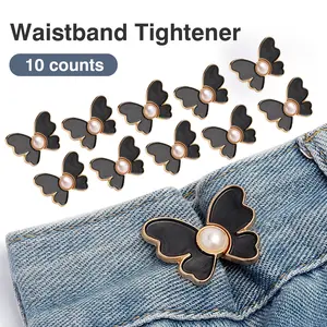 10 Counts Pant Waist Tightener, Easy-to-Use Fasteners for Temporary Waist Reduction