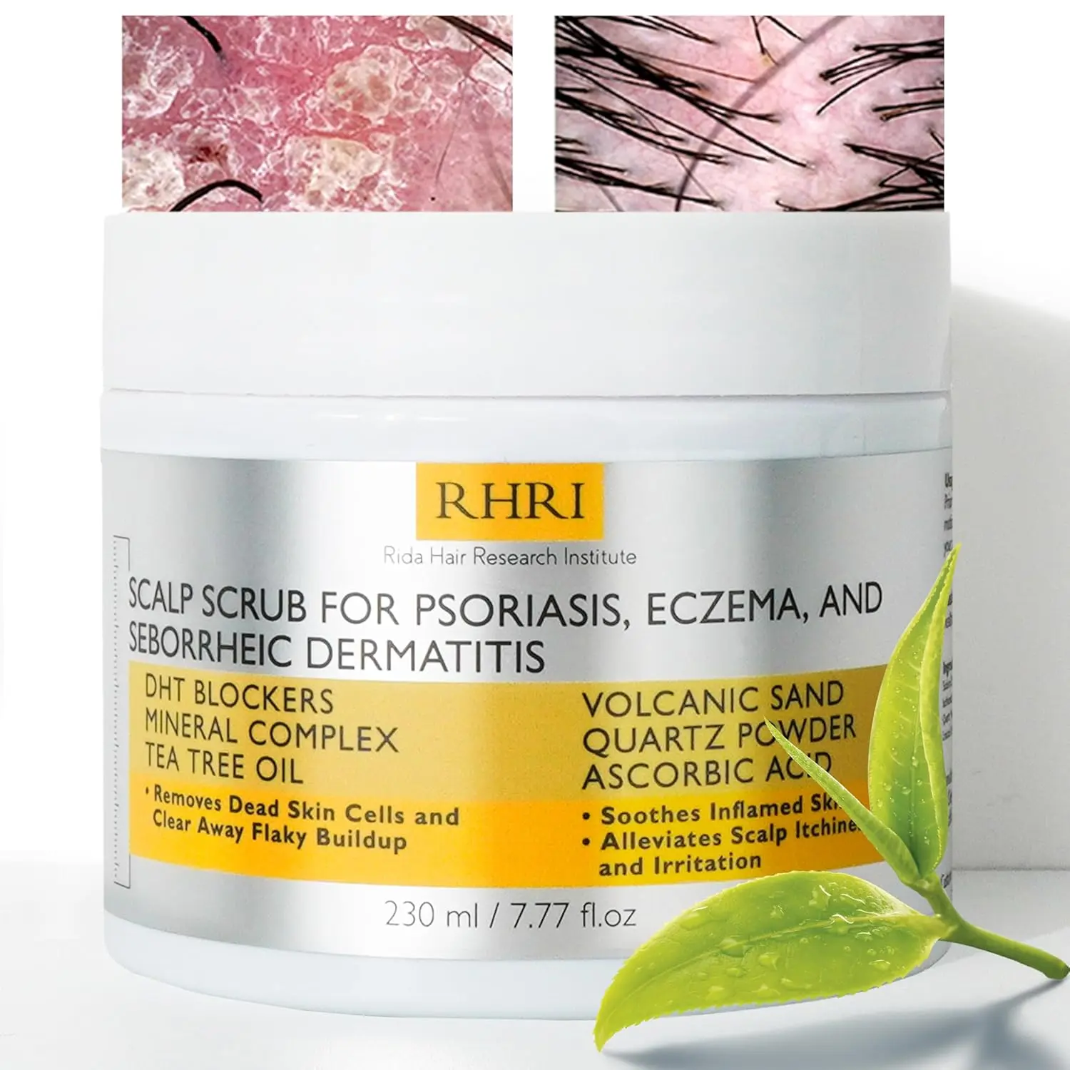 Anti Fungal Pre Shampoo Scalp Scrub for Psoriasis, Eczema & Seborrheic Dermatitis | DHT Blockers, Mineral Complex & Tea Tree Oil | Soothes Scalp and Promotes Hair Growth for Men & Women
