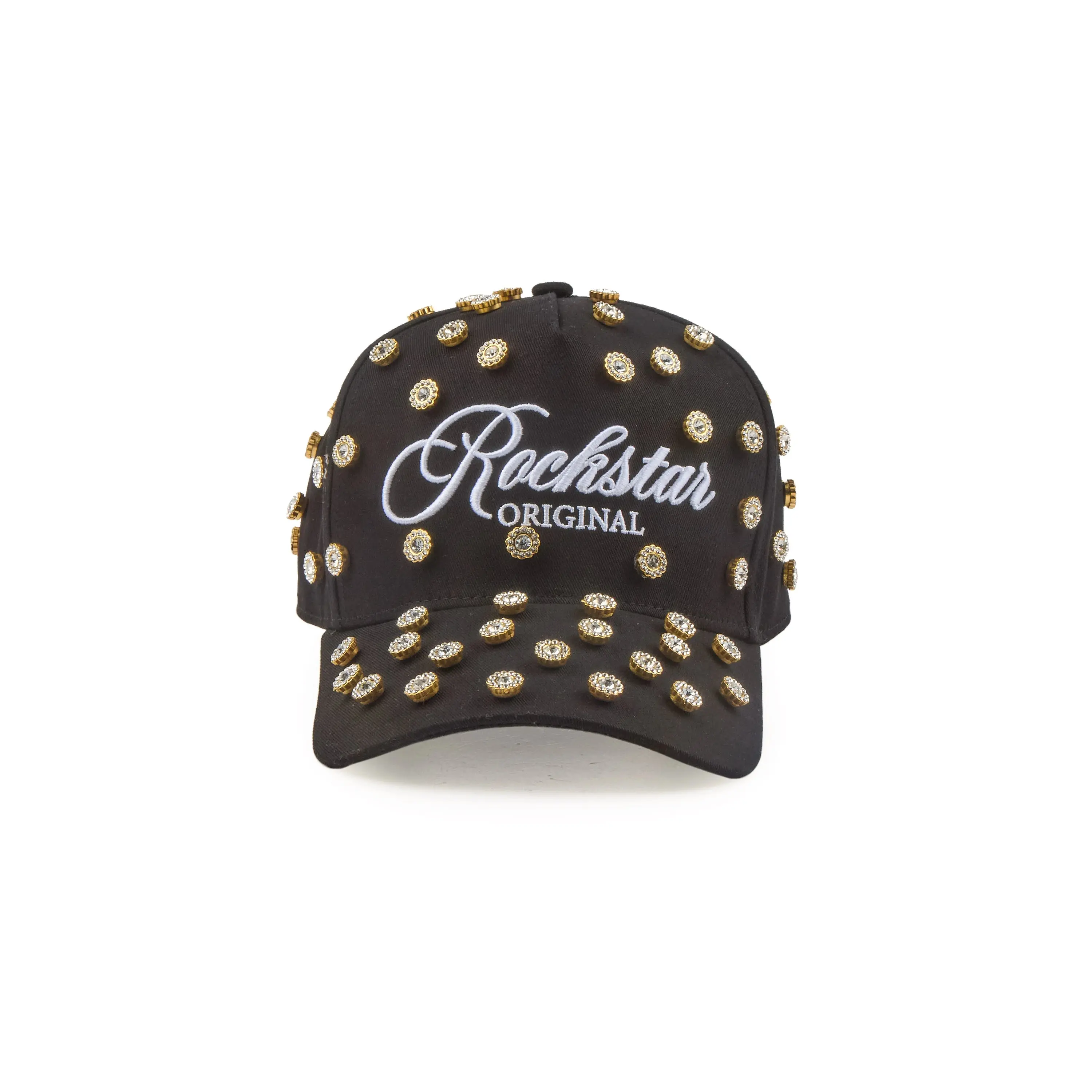Roma Black Rhinestone Trucker Hat