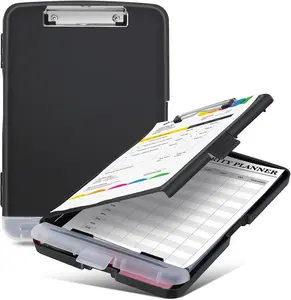 Clipboard with Storage, Real Hinge Heavy Duty 8.5x11 Clipboards - with Pen Holder, Plastic  Letter Size Storage Slimcase, Smooth Writing, for Paperwork Office Classroom