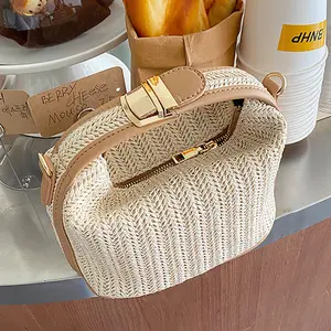 Womens Straw Beach Bag Woven Crossbody Shoulder Bags Top Handle Satchel Handbag Purse for Summer