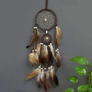 Feather Dream Catcher Handmade Native American Dream Catchers Bohe Wall Hanging Decoration Ornament for Kids Bedroom Car Decor Home Decoration Birthday Party NoBrand
