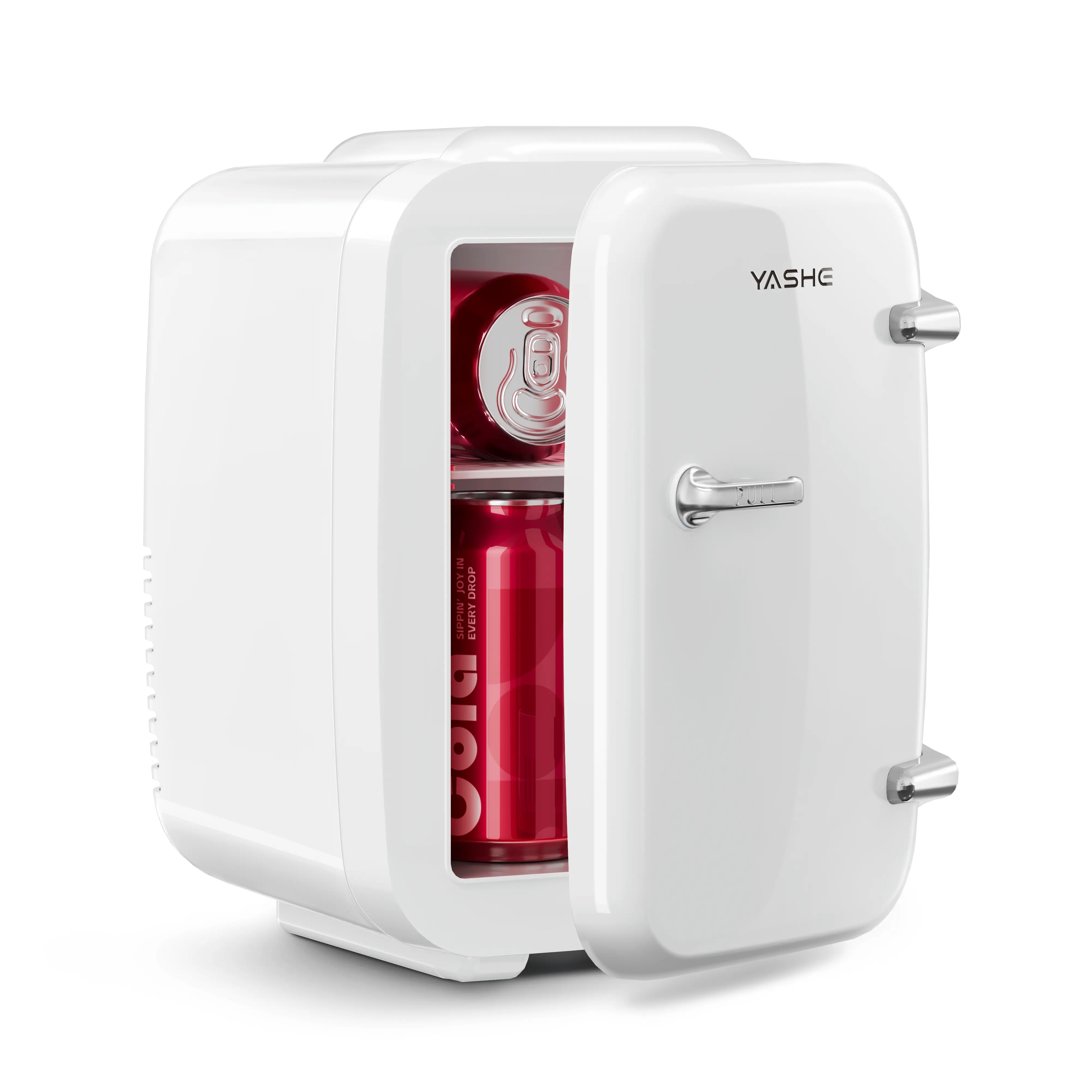 YASHE Mini Fridge 4L/6 Can Portable Thermoelectric Cooler&Warmer for Skincare Drink Cosmetic Medicine Purple 110V AC 12V DC Quiet Operation, pink ,Compact, skin care refrigerator Home