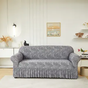 Classic Plaid Elastic Sofa Cover with Skirt, Sofa Protector, Pet-Proof and Stain-Resistant, All Sizes Available, Elastic Sofa Slipcover