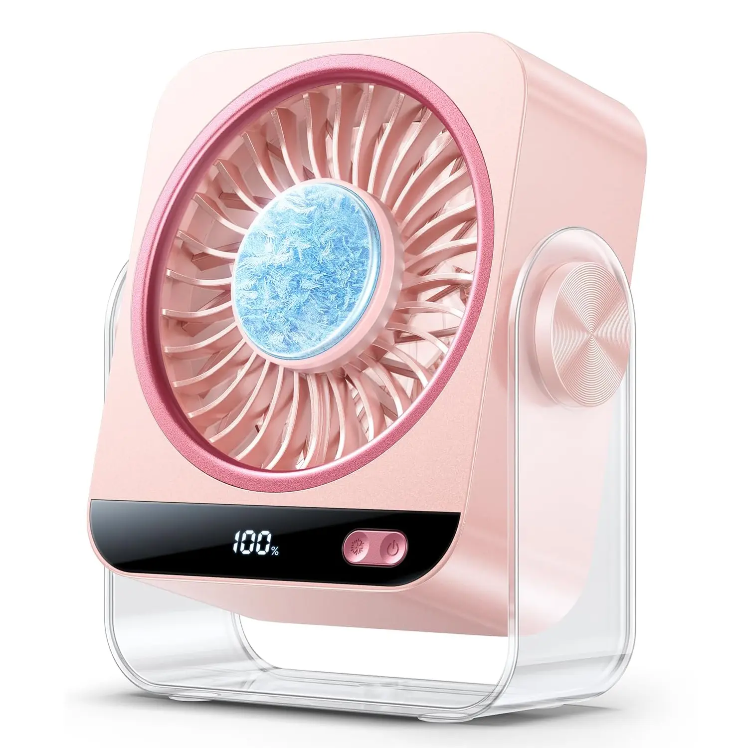 Desk Fan for Bedroom, Rechargeable USB Turbo Table Fan, 199 Speeds 120° Rotating Small Quiet Desk Fan with LED Display, Personal Air Circulator Fan for Home Office Dorm Room