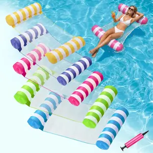 Inflatable Pool Floats 5 Pack 4 in 1 Water Hammock | Adult Pool Float Lounge Chair Saddle Drifter | Summer Pool Party Lake Beach Float Set