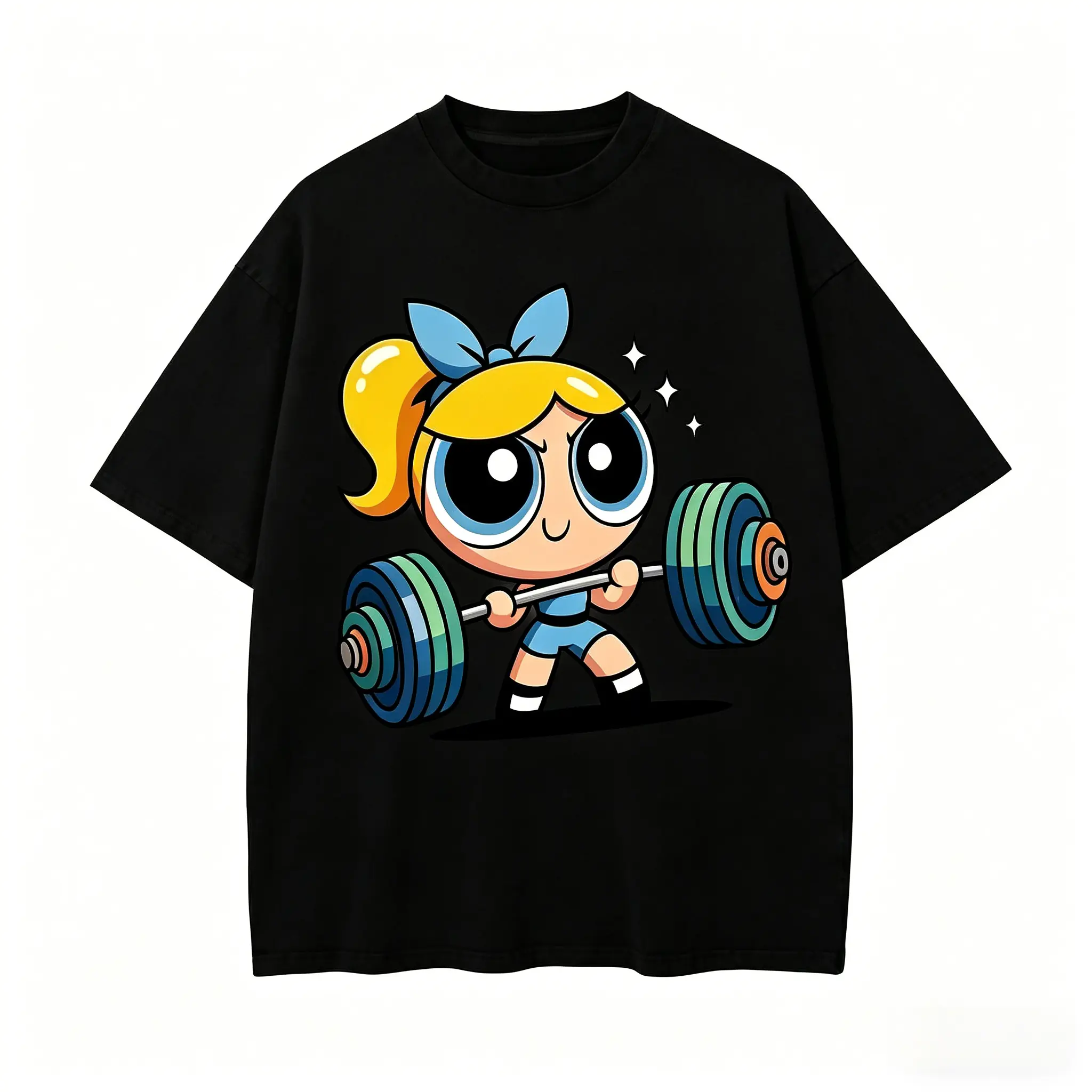 Bubleess #   Powerpuffff Girls Gym T-Shirt, Cute Weightlifting Cartoon Shirt, Cartoon Character Shirt, Unisex Graphic Tee, Heavy Lifting Shirt, Gym Shirt, Gift for Fan #   Powerpuffff, Youth & Adult Shirt