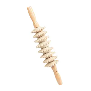 Full Body Use Wooden Roller Massager Back Pusher Yoga Stick Muscle Relaxation Massage Tool, Pain Relief & Stress Reduction Device