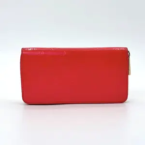Pre-owned Louis Vuitton Vernis Clutches & Wristlets Zippy Wallet Monogram Pomme d'Amour Red