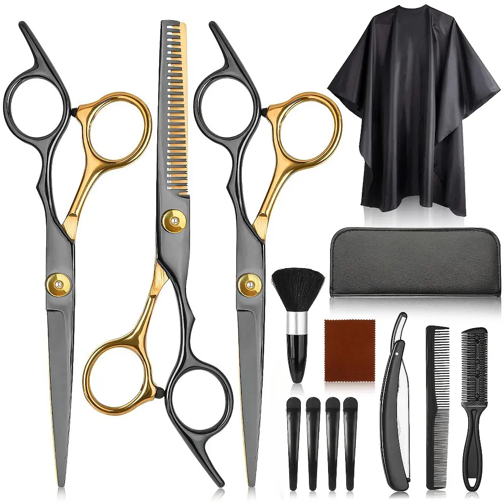 Professional Stainless Steel Hair Styling & Cutting Tool Set, Home-Salon Daily Hair Cutting Accessories (for Men, Women)
