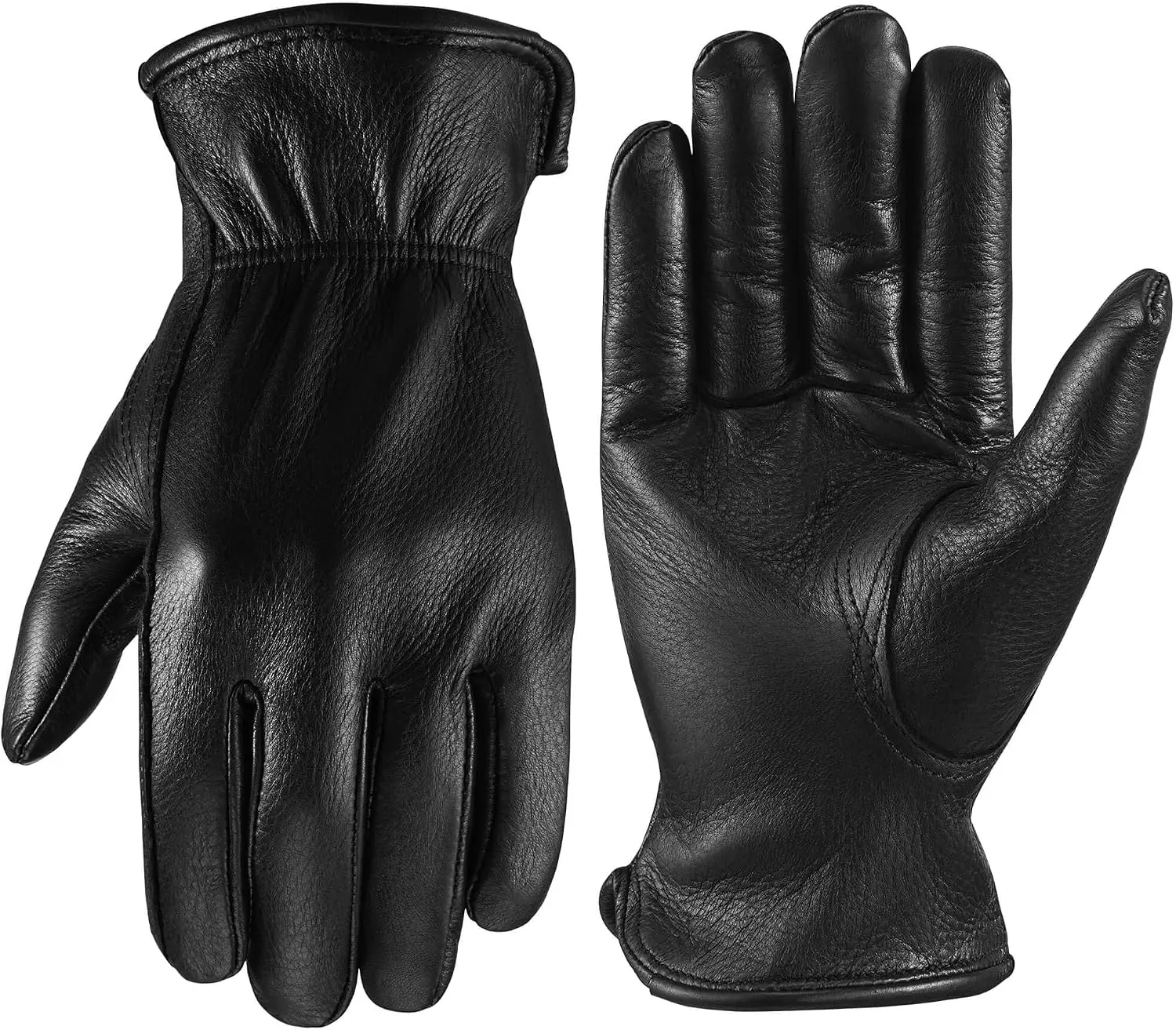 OZERO Deerskin Leather Work Gloves for Men & Women, Soft Breathable Flexible-Grip Garden Gloves for Gardening, Yardwork, Ranch, Farming, Driving & Horse Riding