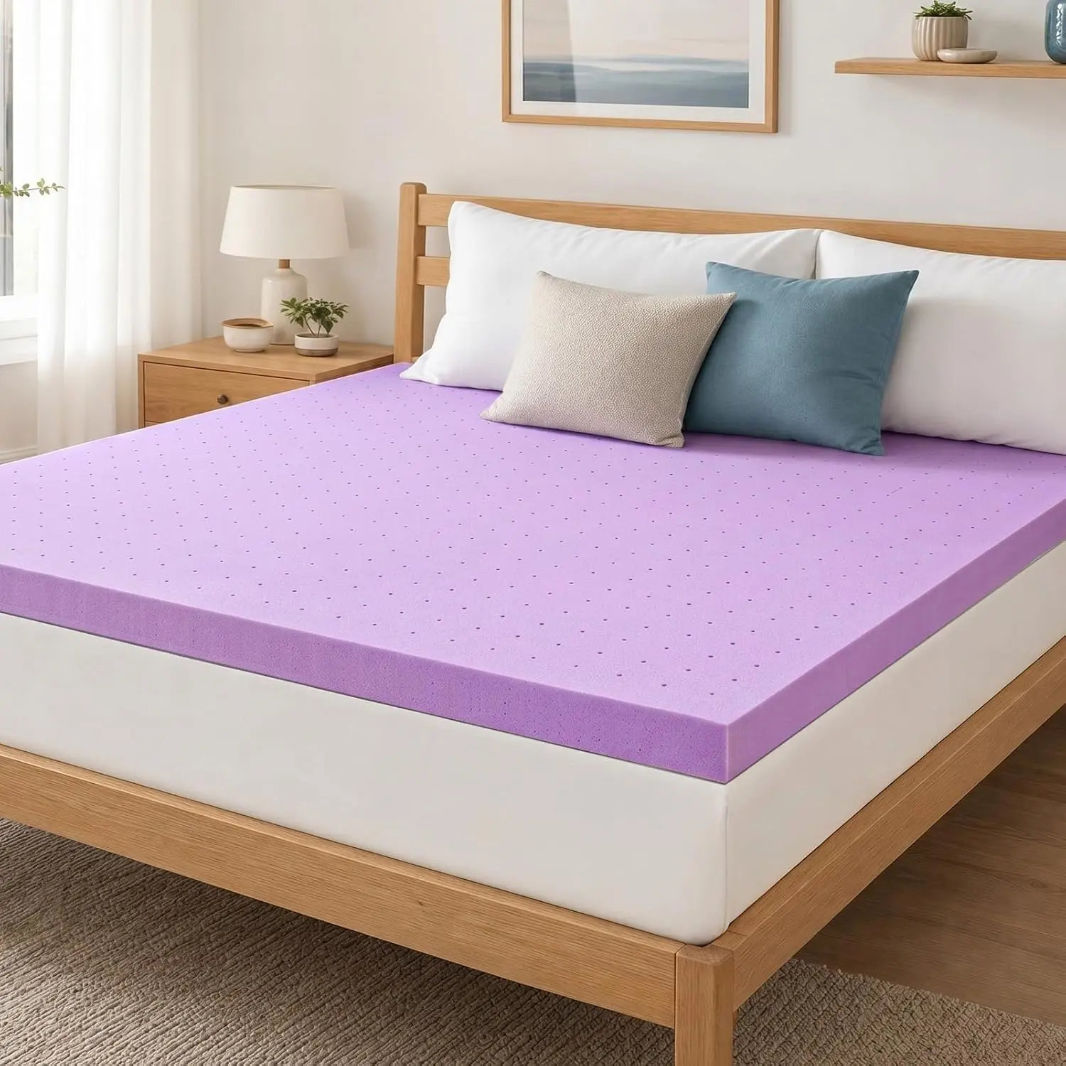 3 Inch Queen Cooling Gel Ventilated Memory Foam Mattress Topper CertiPUR-US Certified Soft Pressure Relief Breathable Pad Bedroom RV Sleeper Sofa
