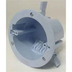 212 MAIN EZ18COR 18 cu. in. PVC Round Old Work Ceiling Box, PVC Material, EZ Mounts, 4 Clamps, Round Shape
