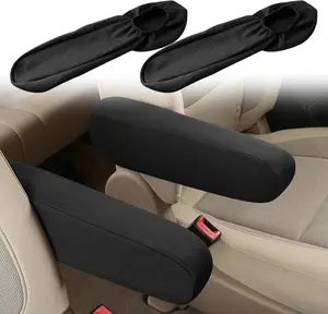 2 count  Front Seat Armrest Covers,Universal Size Seat Arm Rest Cover,Flat Cloth Fabric Armrest Cover, Interior Accessories(Black,1Pair)