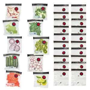 ZWILLING Fresh & Save Set 30-pc Vacuum Sealer Bag for Food, 1/2 Gallon, Sous Vide Bag, Reusable Food Storage Bag for Meal Prep, Reusable Snack Bags, Dishwasher Safe, Small, Clear