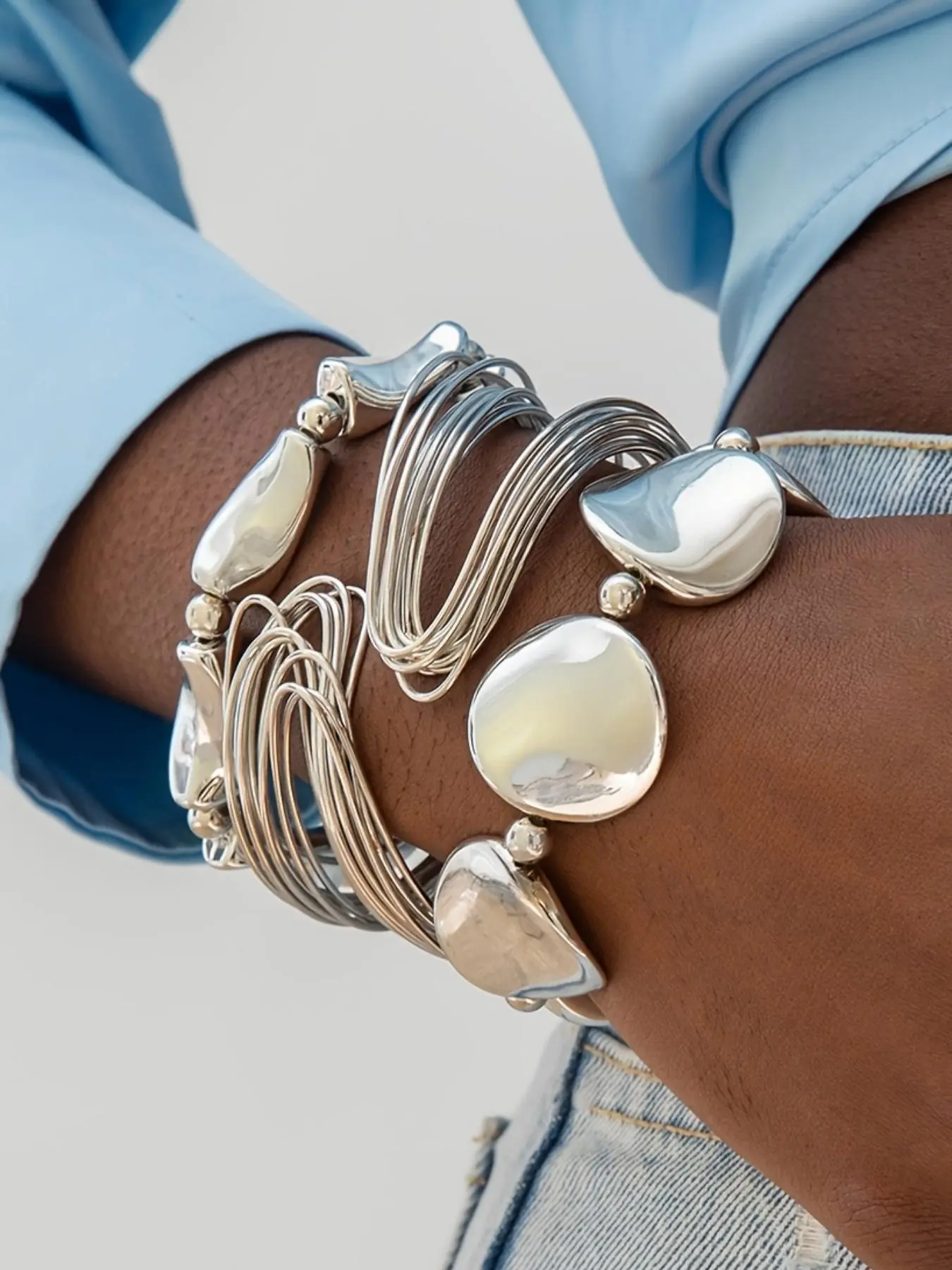 Boho Style Bangle, Exquisite Bracelet, Bohemian Bracelet, Jewelry for Women, Casual Versatile Accessories for Parties and Daily Wear, Stackable Bracelets, Trendy Jewellery, Layered Bracelet Set, Bangles Bracelets Set