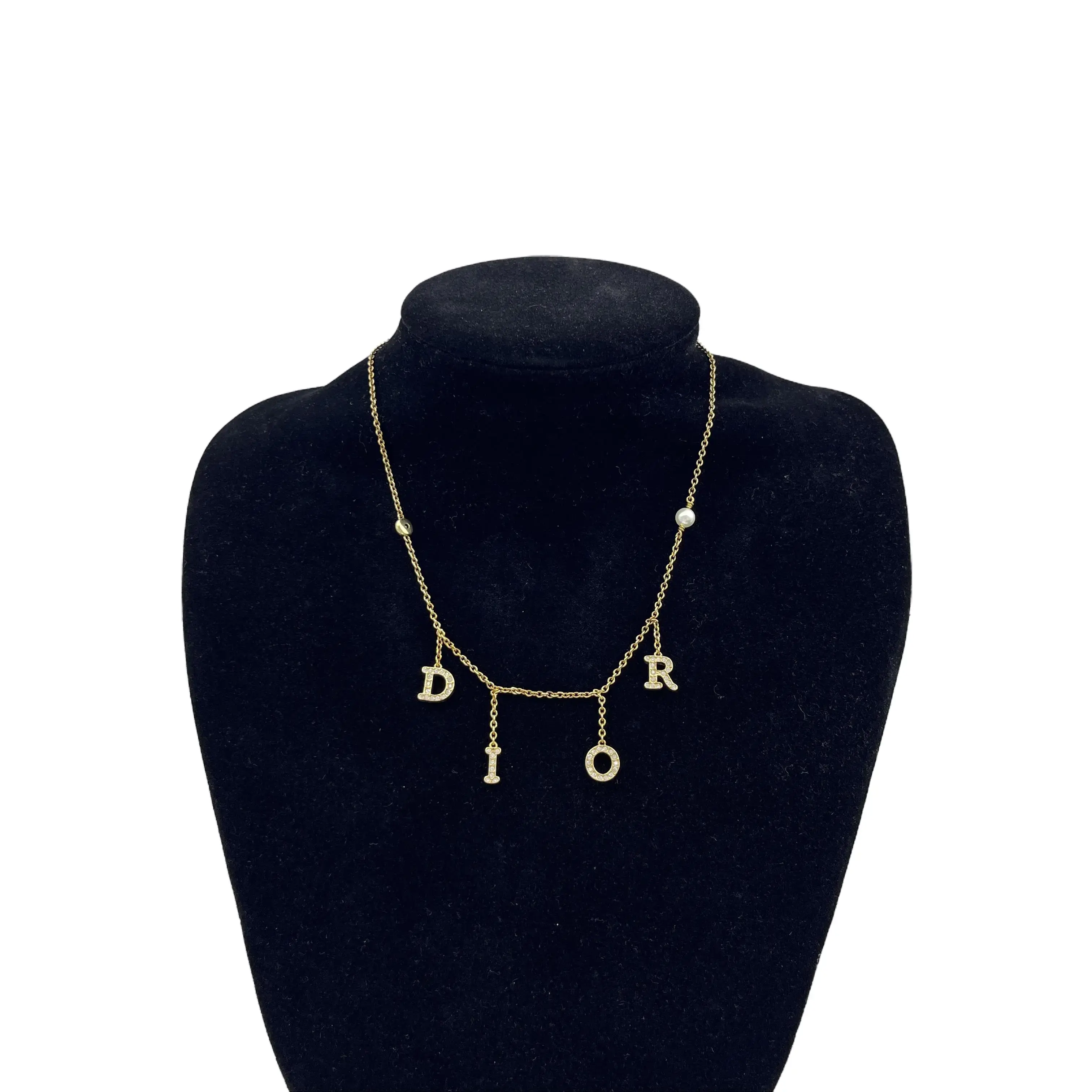 Pre-owned Dior Evolution Letter Tassel Necklace, Gold, H5 D0415