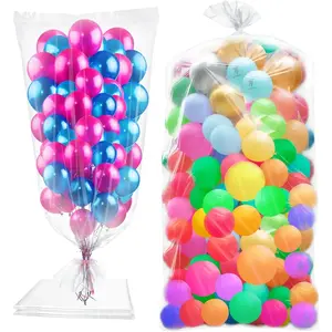 2 Pcs 98.4 x 59 Inches Large Balloon Bags for Transport, Big Plastic Balloon Storage Bag,Clear Balloon Drop Bag, Giant Carrying Storage Bags for Wedding Birthday Party Supplies