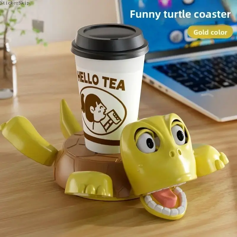 Press Me Turtle Coaster - Yellow