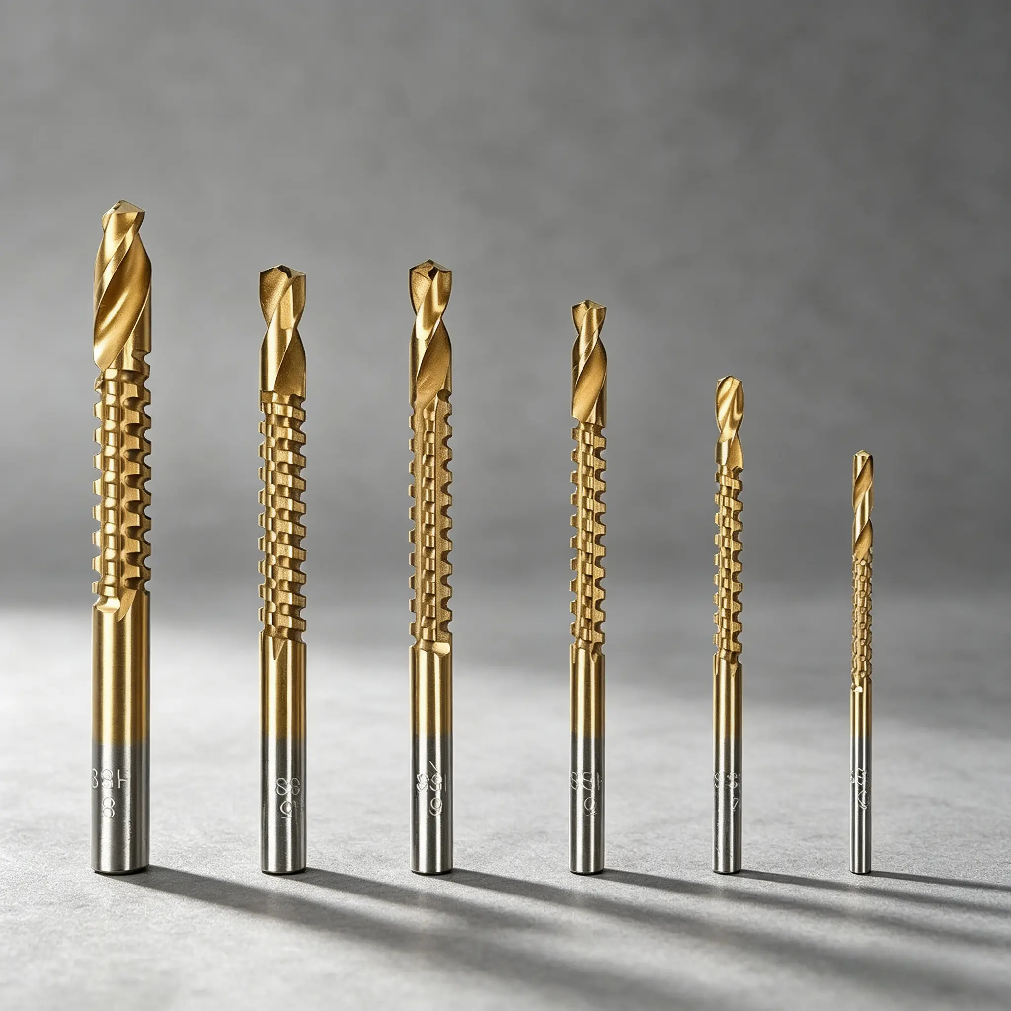 6 Pack Titanium Coated HSS Power Drill Bits, 3–8mm Spiral Flute Drill Bit Set with Serrated Side Cutting, Power Tool Accessories for Metal, Plastic, Wood, 6 Bits