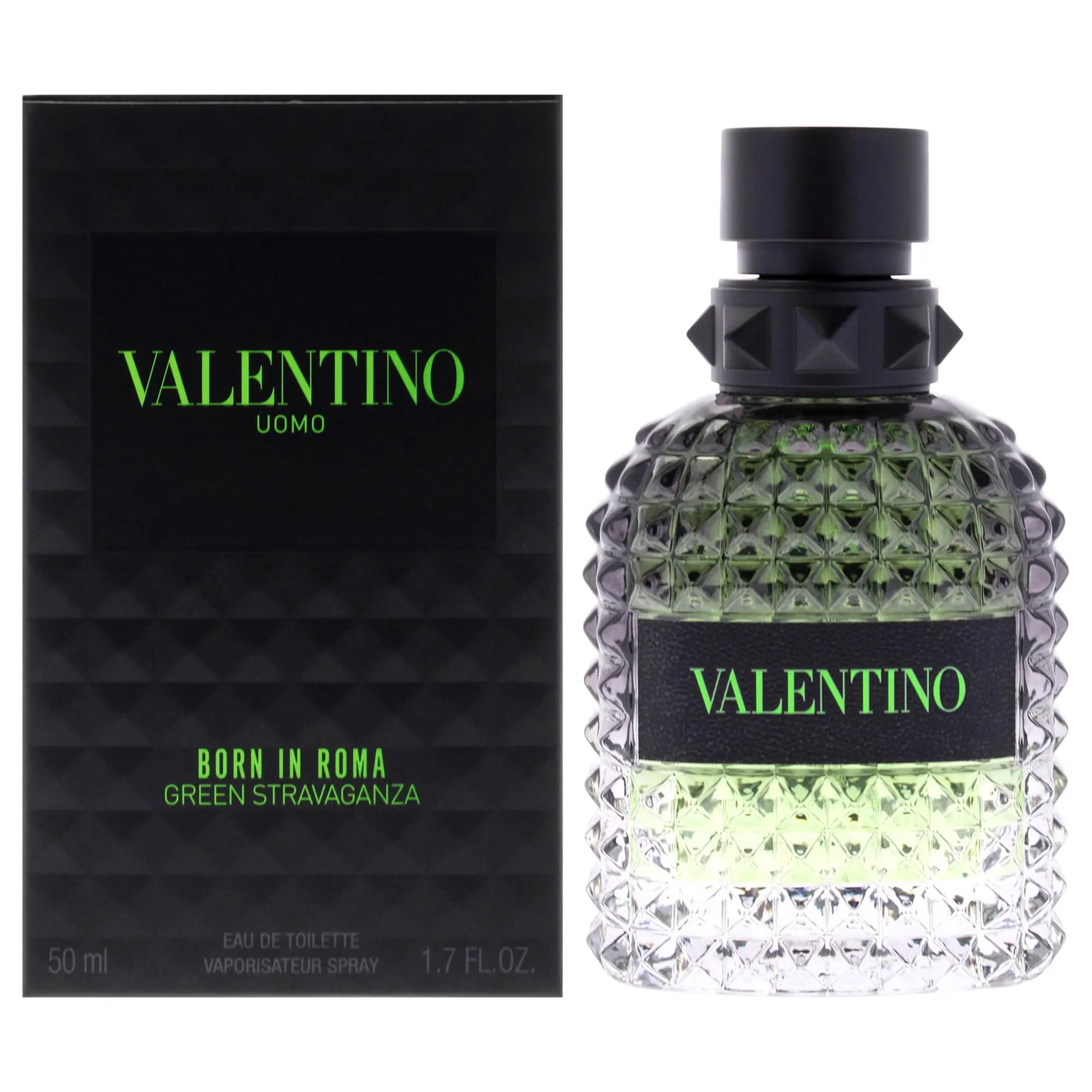 Valentino Uomo Born In Roma Green Stravaganza Bold Eau de Toilette for Men - Male Use, Modern & Distinctive Aroma, 1.7 oz/50ml Spray