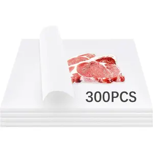 300Pcs 12 x 12 inch White Precut Square No Wax Sublimation Butcher Paper Sheets Disposable for Heat Press Wrapping Meat Smoking Meat Charcuterie
