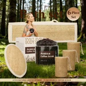 6-in-1 Loofah Sponge Gentle Exfoliating Bath Washcloth Rich Lather Body Scrub Deep Cleansing Peeling Gel Brightening Facial Exfoliator Dead Skin Remover Daily Skincare