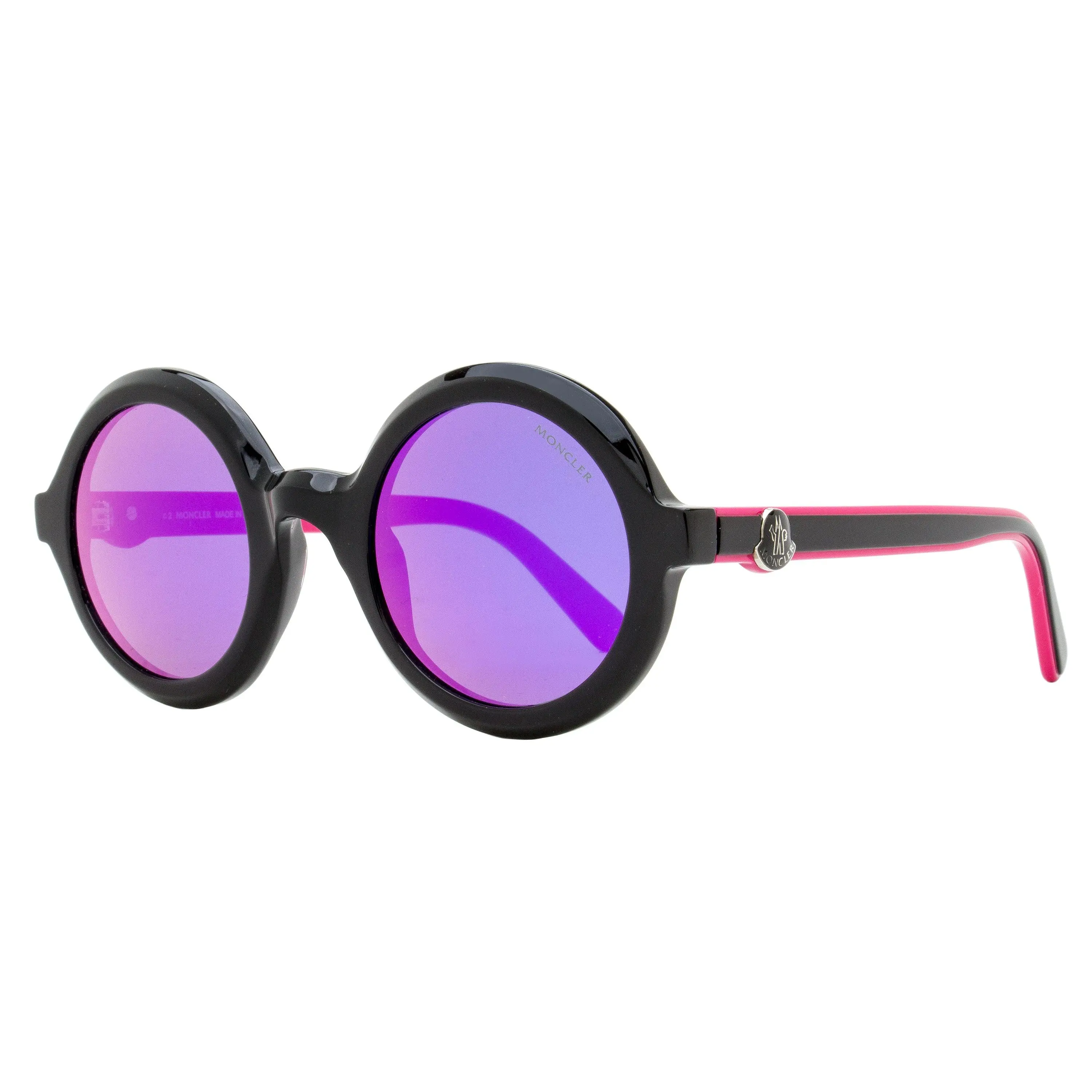 Moncler Orbit Women's Oval Sunglasses in Layered Acetate, Durable Frame with 100% UV Protection Lens - ML0261 01U Black/Red 50mm, Female, Statement Frame Glasses