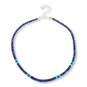 Mine Finds by Jay King Sterling Silver Lapis and Turquoise Bead 18-1/4" Necklace