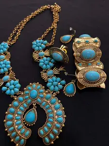 Vintage Turquoise Statement Jewelry Set-101