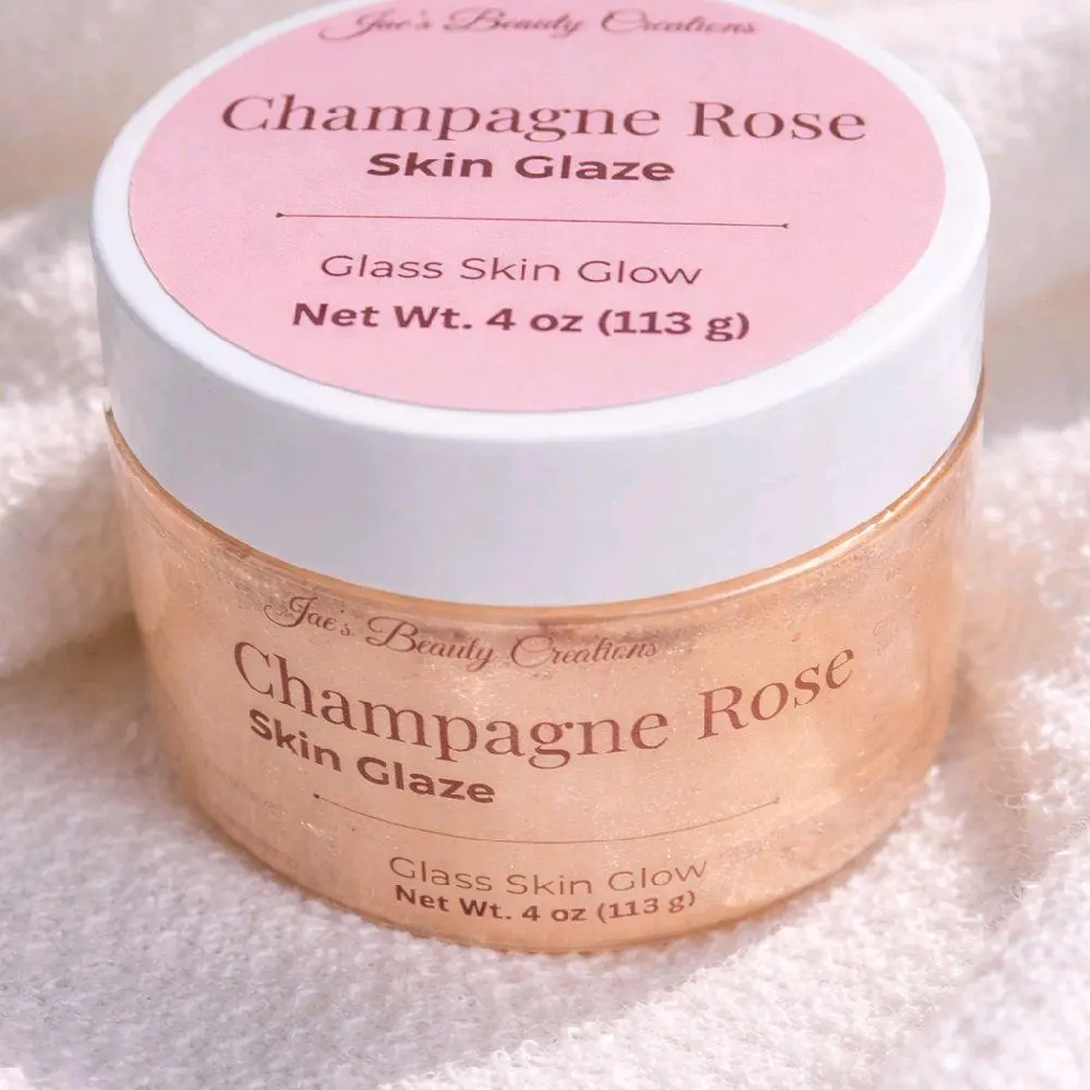 Jae's Beauty Creations 4 oz Champagne Rose Skin Glaze Deeply Moisturizing Daily Moisture Hydrating Nourishing Skin Scent