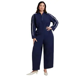 ELOQUII Women's Plus Size Track Detail Jumpsuit