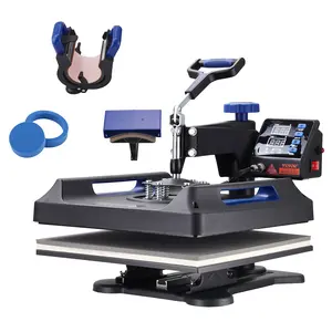VEVOR Heat Press, 15x15in Swing Away 5 in 1 Heat Press Machine, Digital Control Multifunctional Device, Quick Heating with Safety Features, Ideal for T-shirts, Hats, Caps, Mugs, Plates