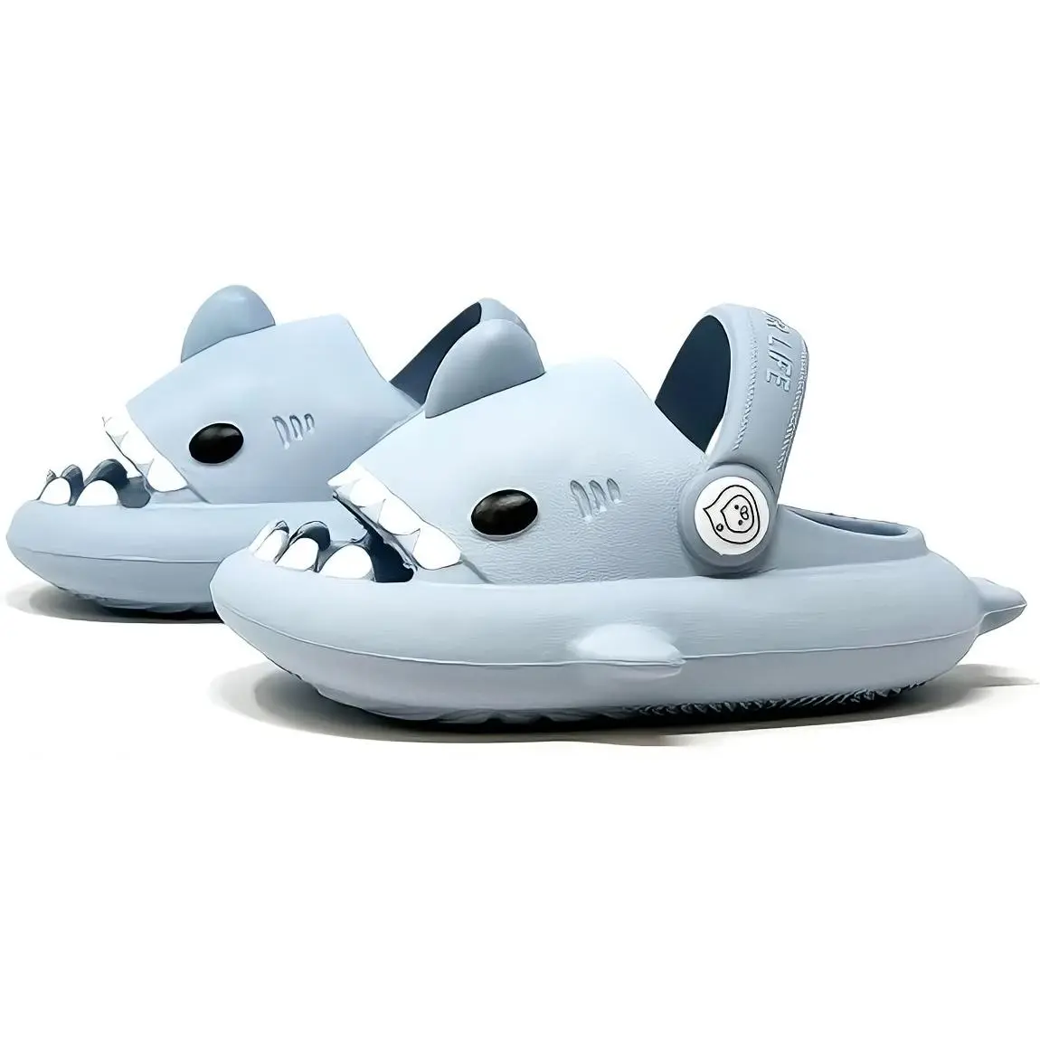 Shark Slides Thick Platform EVA Slippers Thick Sole EVA Non-Slip Summer Sandals Lightweight Quick-Dry Shower & Beach Slippers