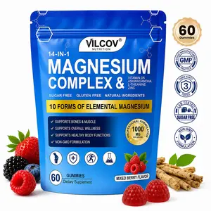 VILCOV 14-in-1 Magnesium Complex Gummies, Mixed Berry Taste – 60 Gummies with 10 Types of Magnesium, Ashwagandha, L-Theanine, D3 & Zinc – Helps You Fall Asleep Faster, Stay Asleep Longer & Wake Up Refreshed – Perfect for Evening Calm & Summer Nights
