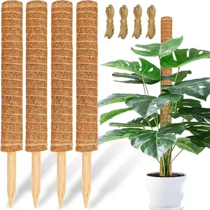 4 Pack Moss Pole, 17 inch Coco Coir Totem Poles Extending to 53 Inches, Plant Support Stick Plant Poles for Indoor Plants Climbing Plants Monstera, Sphagnum, Pothos