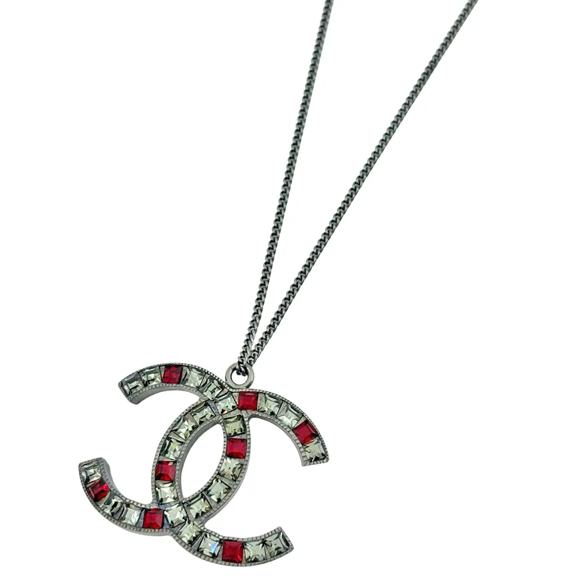 Pre-owned Chanel CC Rhinestone Necklace (JP)