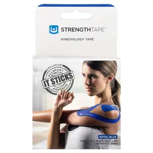 Strengthtape Kinesiology Tape, Royal Blue, 20 Pre-Cut Strips