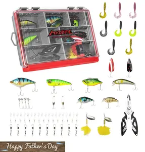 KastKing MadBite Fishing Kit –71/143/182/265/400PCS Complete Tackle Set with Hooks, Sinkers, Bobbers & Storage Box for Bass, Trout & Panfish Fishing Practice Casting Lure  SummerVibes