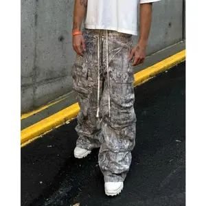 jean men  baggy pants  bootcut jeans  Multi-pocket Camouflage Cargo Pants  Women American Retro Streetwear Loose Casual Pants Harajuku Goth Hip Hop Y2k Wide-leg Pants Menswear Trouser Oversize Denim Oversized