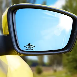 2PCS/SET Simple UFO Style Car Sticker, Car Decals, Multipurpose Car Decal, for Car Body, Motorcycle Decoration, Notebook, etc., Make Your Items Show Sci-Fi Temperament, A Must for Vehicle Decoration & Sci-Fi, Personalized Enthusiasts