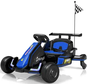 Segmart 12V Kids Electric Go Kart for Ages 4+, Drift Go Cart with Music & LED Lights, Drifting Car with Swivel Rear Wheels, Adjustable Seat Belt, Outdoor Ride on Toys for Boys and Girls