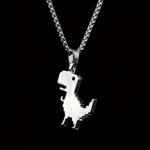 [Hip-Hop Dinosaur Pendant] Classic Fashion Dinosaur Pendant Necklace for Men | Street Hip-Hop Jewelry Gift - One