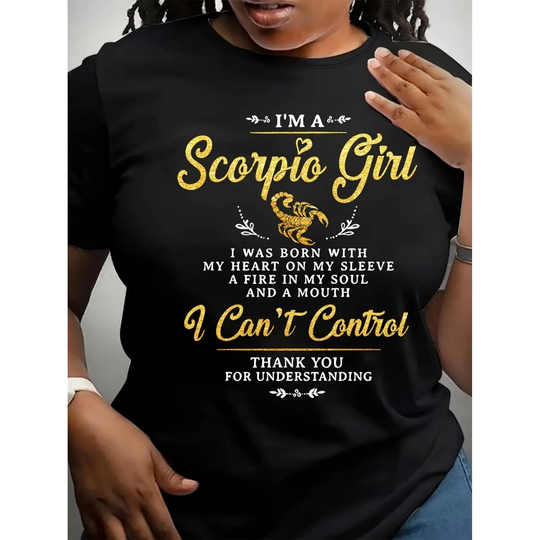 Scorpion T-shirt-soft cotton collar letter-print-m unisex soft cotton short sleeve t shirt, vintage graphic casual tee for men women teens, perfect birthday holiday gift for camping travel gym daily street  wear
