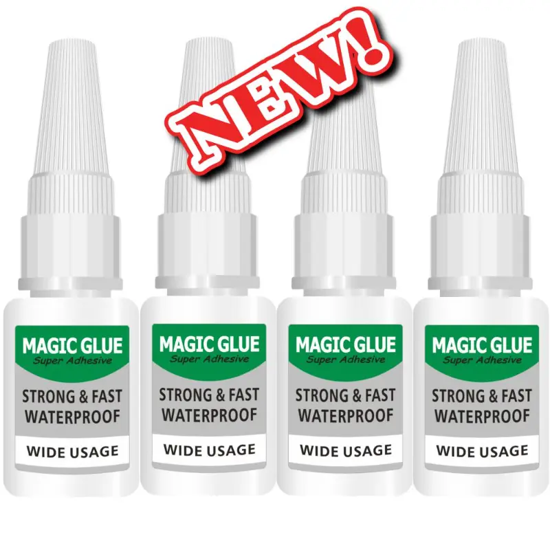 4pcs Magic Glue Super Adhesive Gel Control, Clear, Crazy, Metal, Nail, Cyanoacrylate Adhesive Instant Glue, Quick Dry Plastic, Wood, Leather, Glass Glue, 3D Printed Modelsuper Adhesive For Plastic, Wood, Metal Glue, Crafts, & Repair, Clea