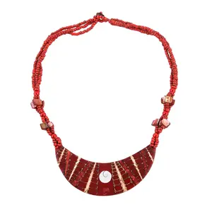 Seed Beaded Moon Shell Multi Strand Necklace for Women Jewelry Size 22" Ct 4 Birthday Christmas Gifts