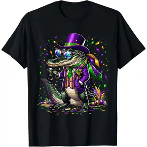 Mardigator Mardi Gras Alligator Costume Men Women Mardi Gras T-Shirt